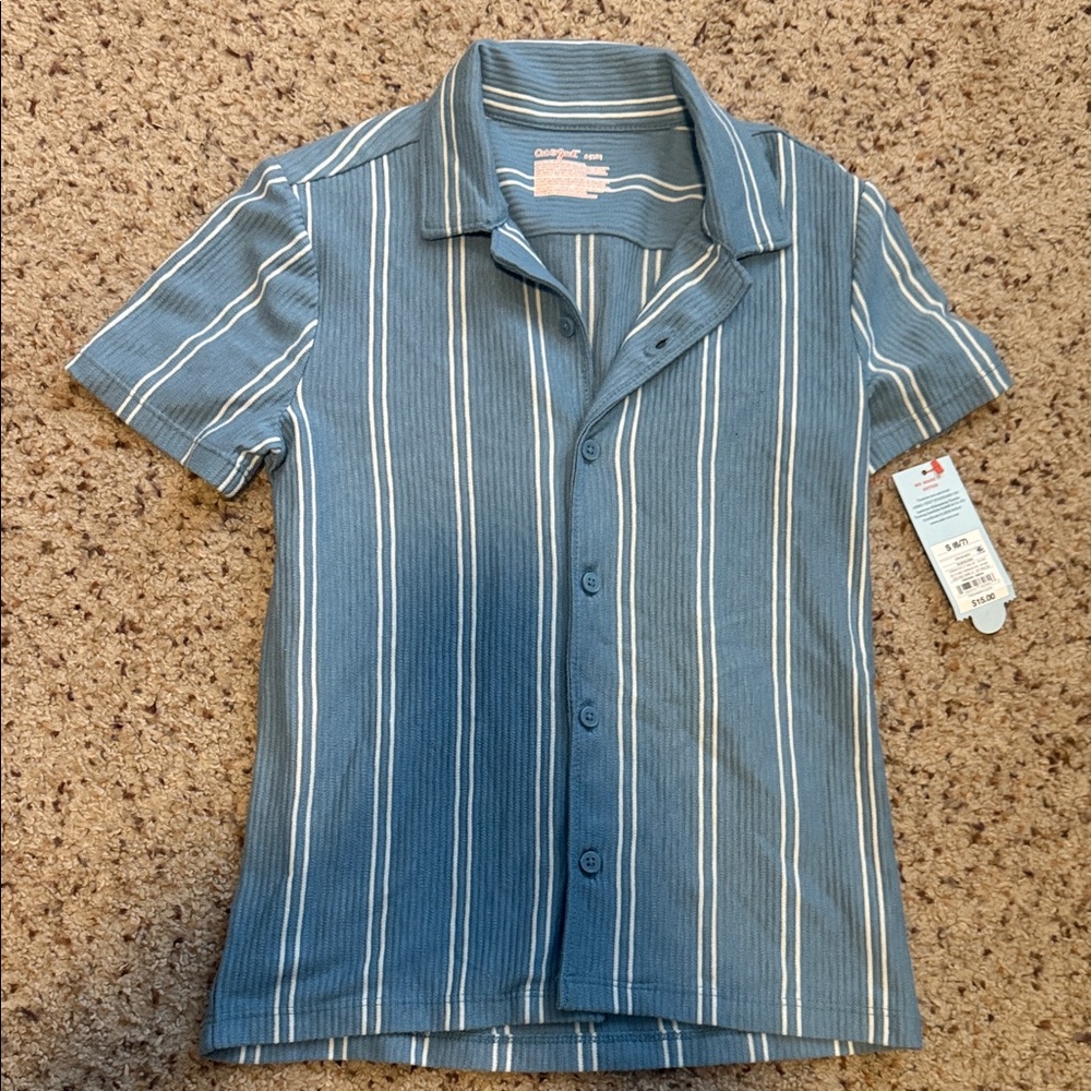 Goodfellow & Co Blue and White Striped Casual Shirt boys